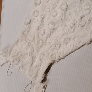 Flower deco off shoulder dress